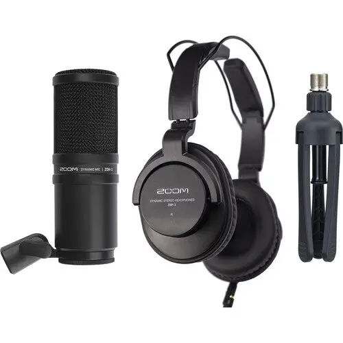 Zoom Zdm-1 Podcast Starter Kit: Mic, Headphones, Windscreen, Xlr Cable & Stand 1